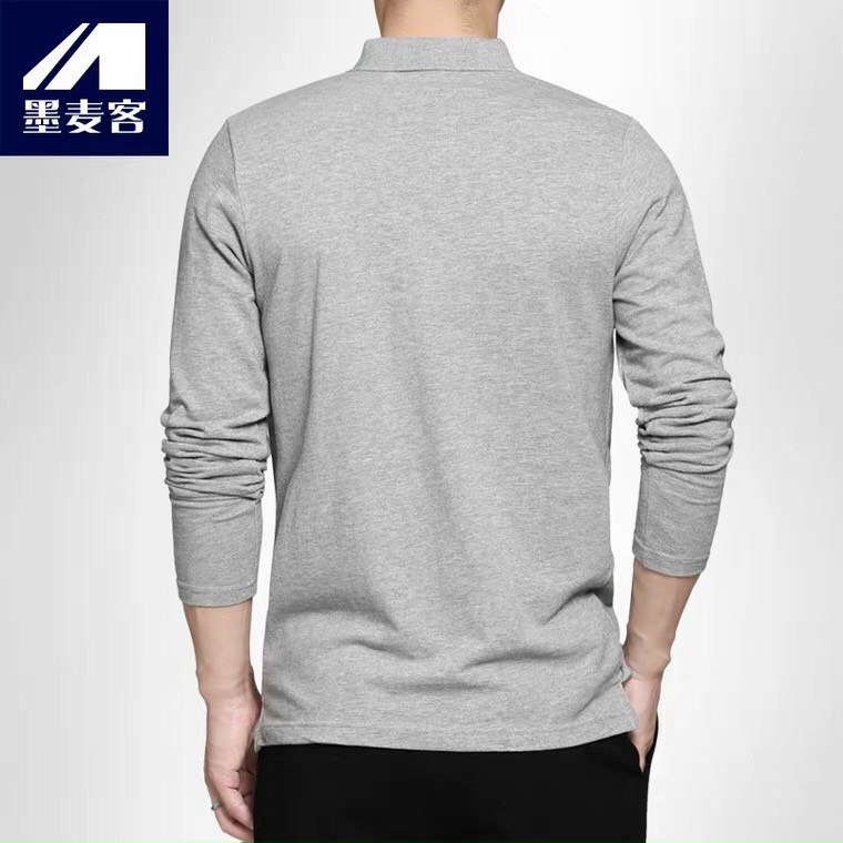 Áo thun polo nam trơn basic cổ bẻ dài tay kiểu dáng hàn quốc