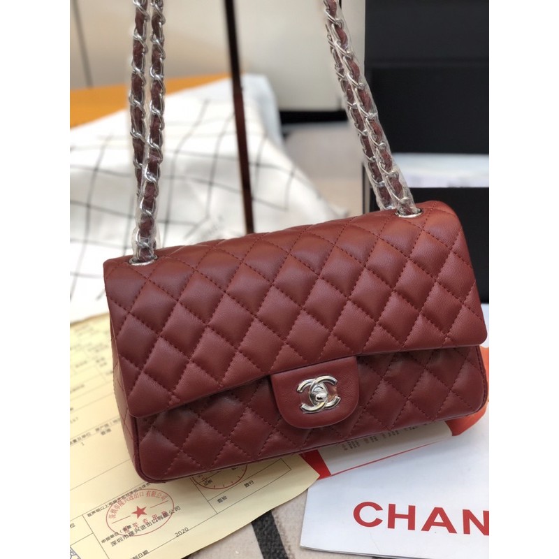 Túi classic super màu đỏ đô size 26cm