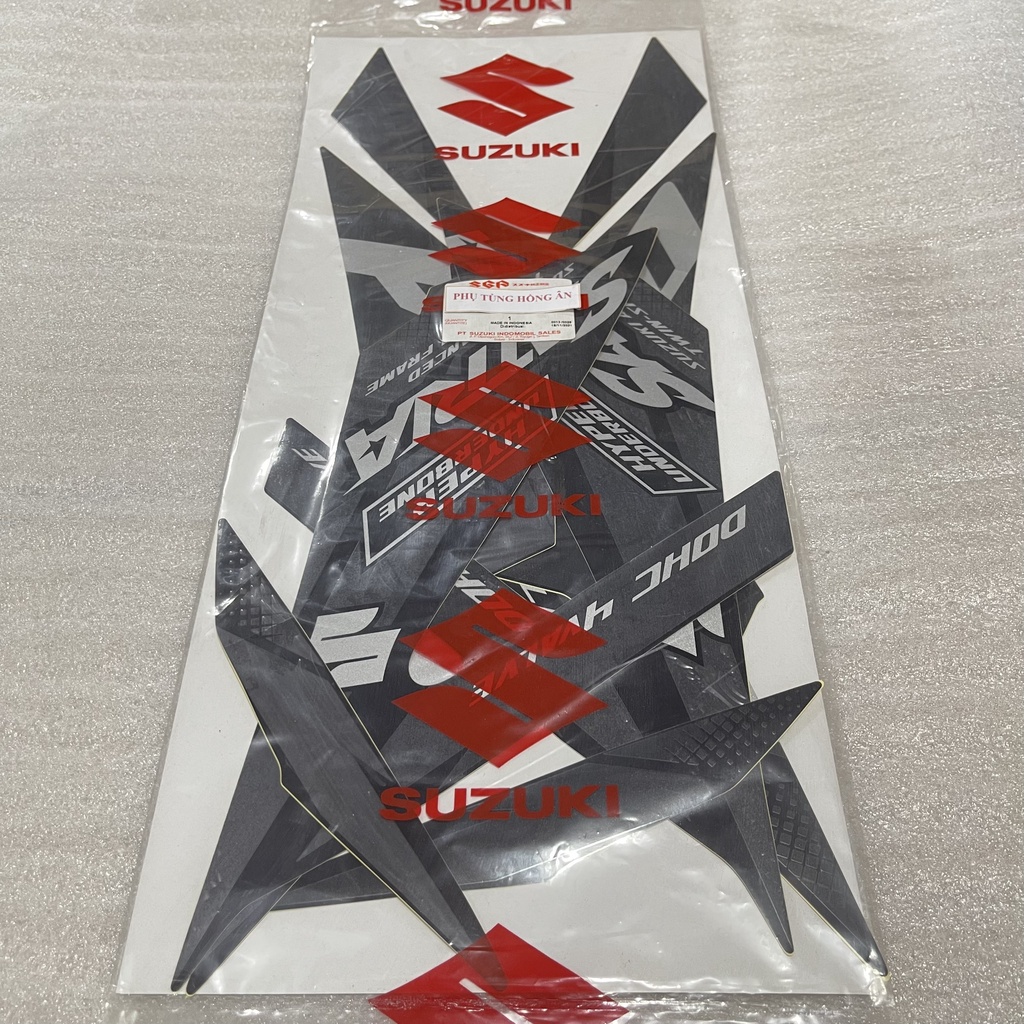 Tem Satria đen caro 2018  nhập khẩu chính hãng Suzuki Indonesia - PT HỒNG ÂN