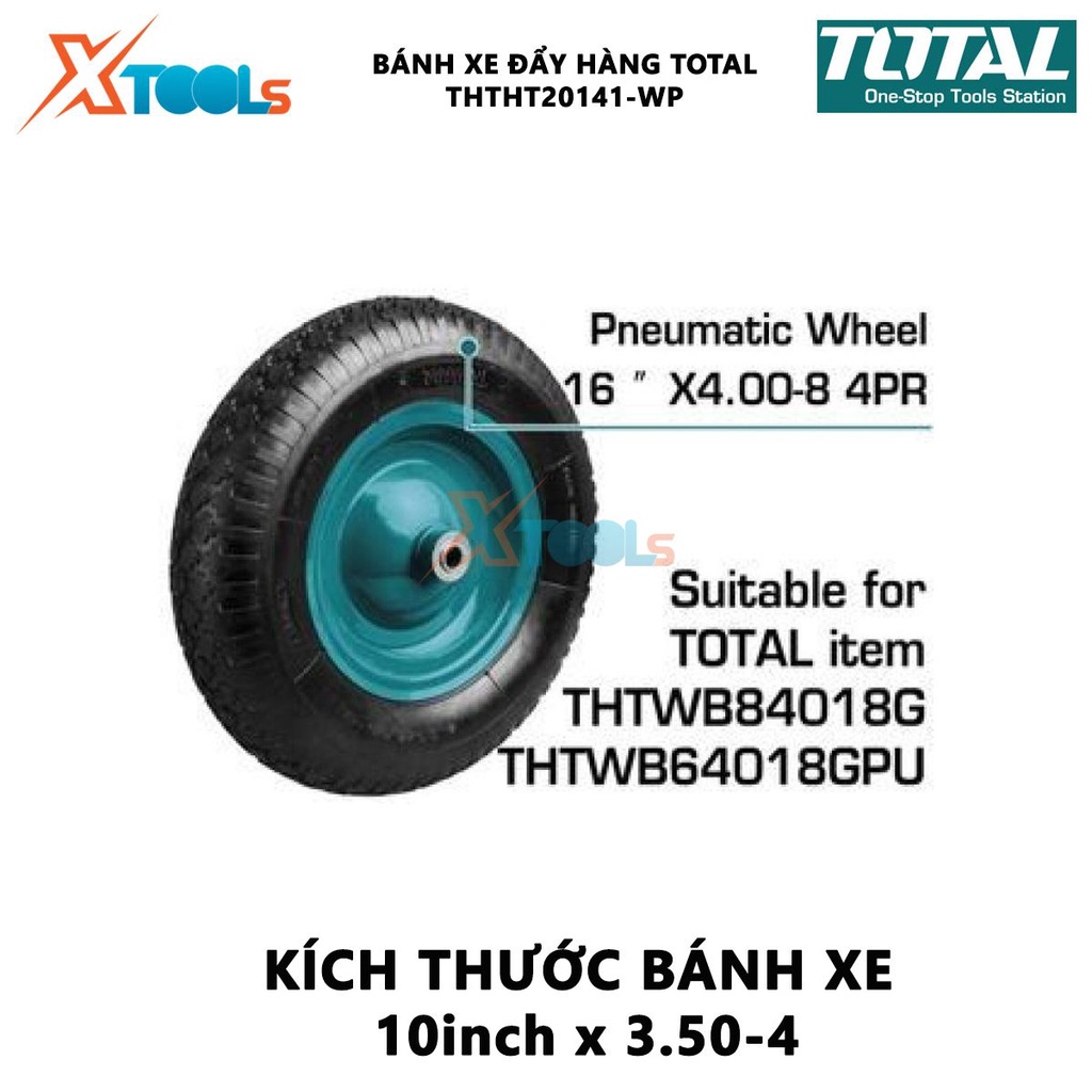 Bánh xe đẩy hàng bằng tay TOTAL THTHT20141-WP | Bánh xe đẩy hàng Khả năng tải: 100kg, sử dụng cho hai xe đẩy hàng bằng t