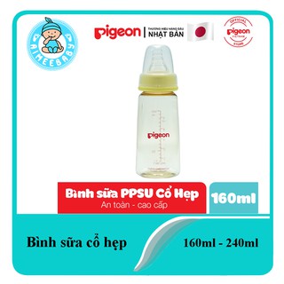 Bình sữa cổ hẹp PPSU Pigeon 160ml/ 240ml