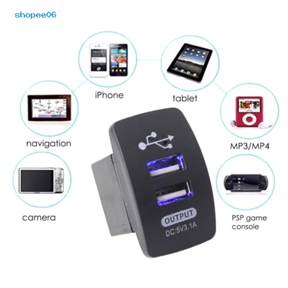 Ổ Cắm Sạc USB Hai Cổng Chống Thấm Nước Thông Dụng Cho Xe Máy/Xe Hơi