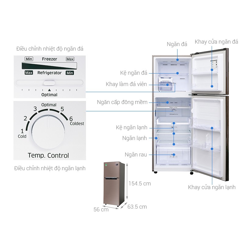 Tủ lạnh Samsung RT22M4040DX/SV Inverter 236 lít