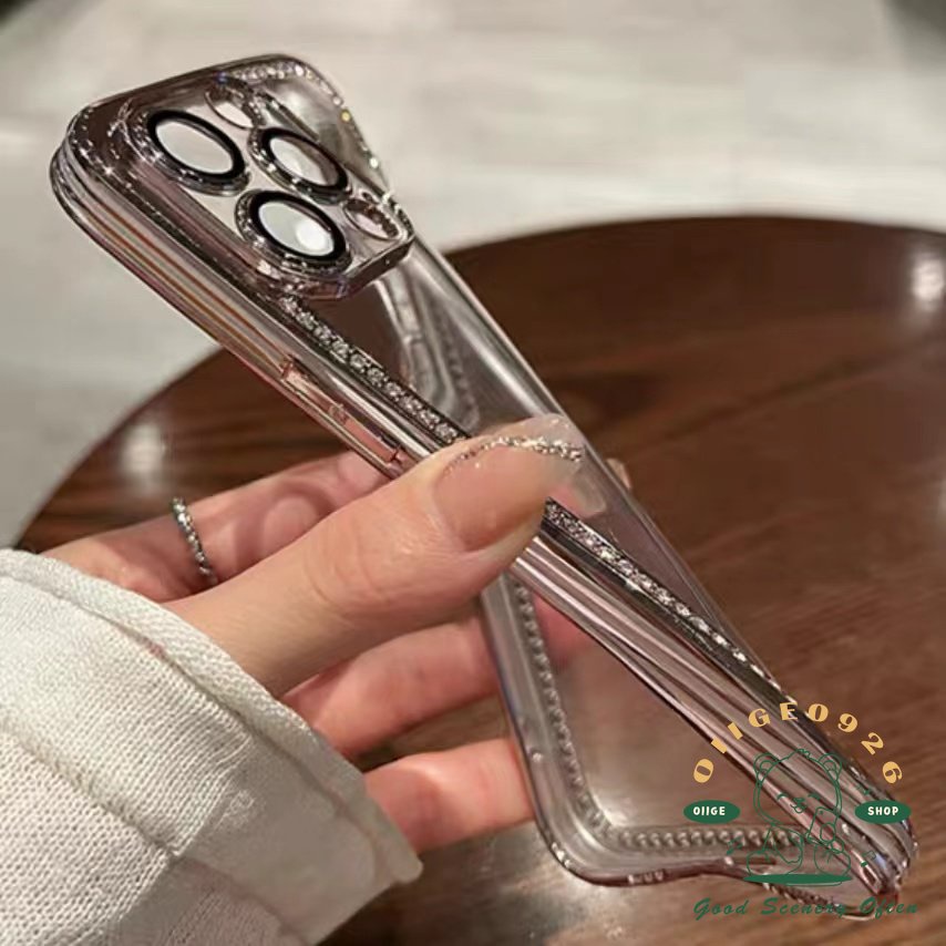 Ốp Điện Thoại Mềm Mạ Điện Họa Tiết Ngôi Sao Viền Kim Cương Cho Iphone 14 13 12 11Pro Max