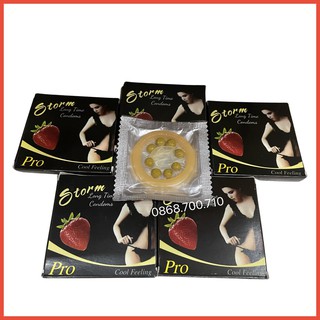 Bộ 5 Bao cao su Storm Pro Thái Lan thiết kế phần đầu 7 bi