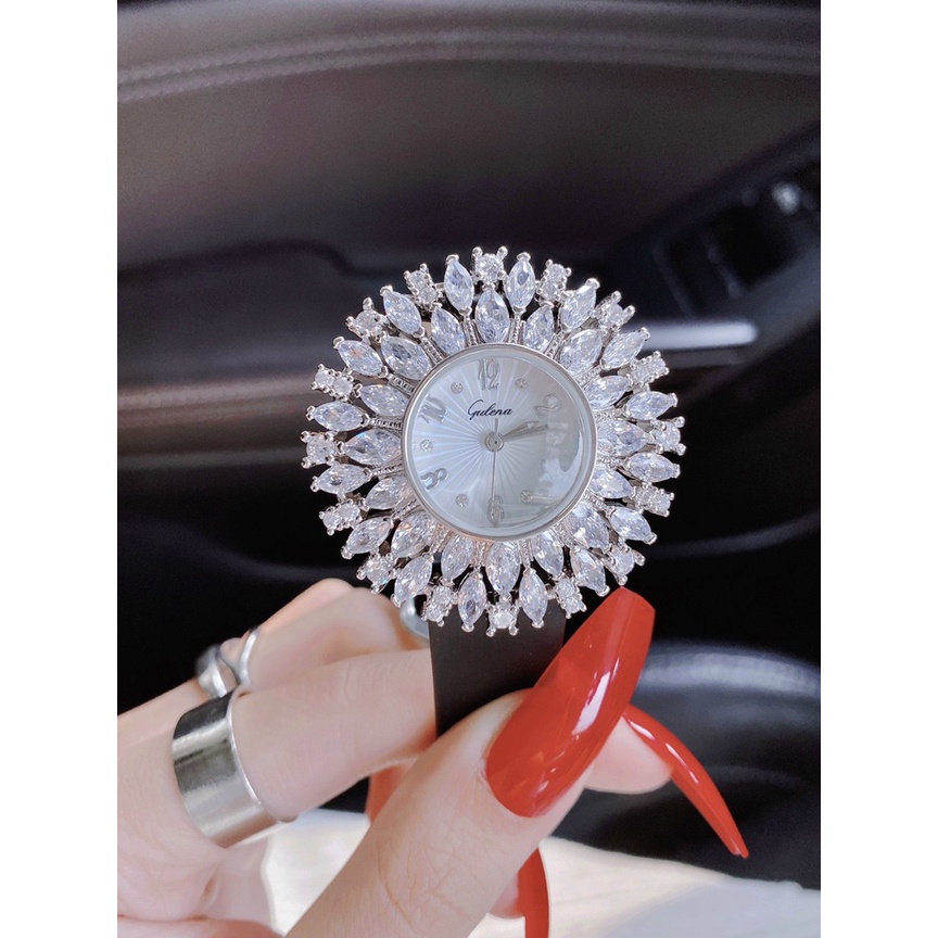 Đồng hồ đeo tay nữ, đồng hồ nữ chính hãng GULENA dây da, full hộp cao cấp, mặt đính kim cương nhân tạo, siêu sang chảnh