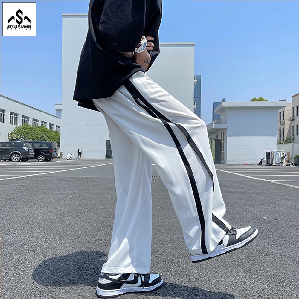 Quần Jogger Thể Thao Quần Culottes Ống Suông Rộng Phối Viền Sọc STYLE MARVEN - JOGGER NAM 001