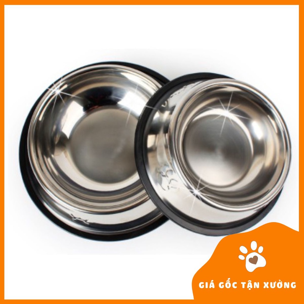 [ NHIỀU SIZE ] Bát inox đen trắng cho chó mèo