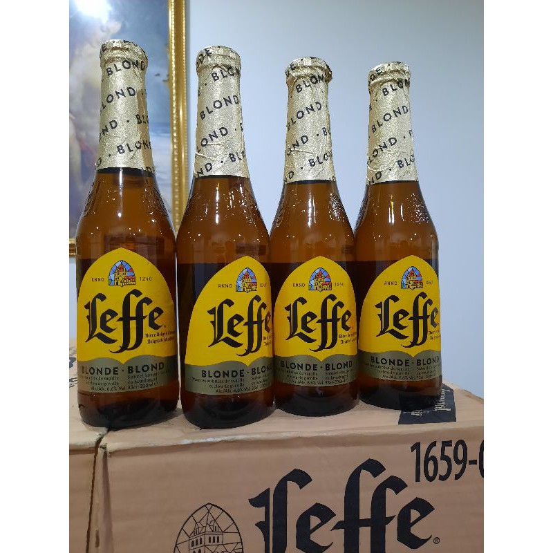 (Date 02/2025) Bia Leffe vàng 6.6%- chai 330ml, thùng 24 chai