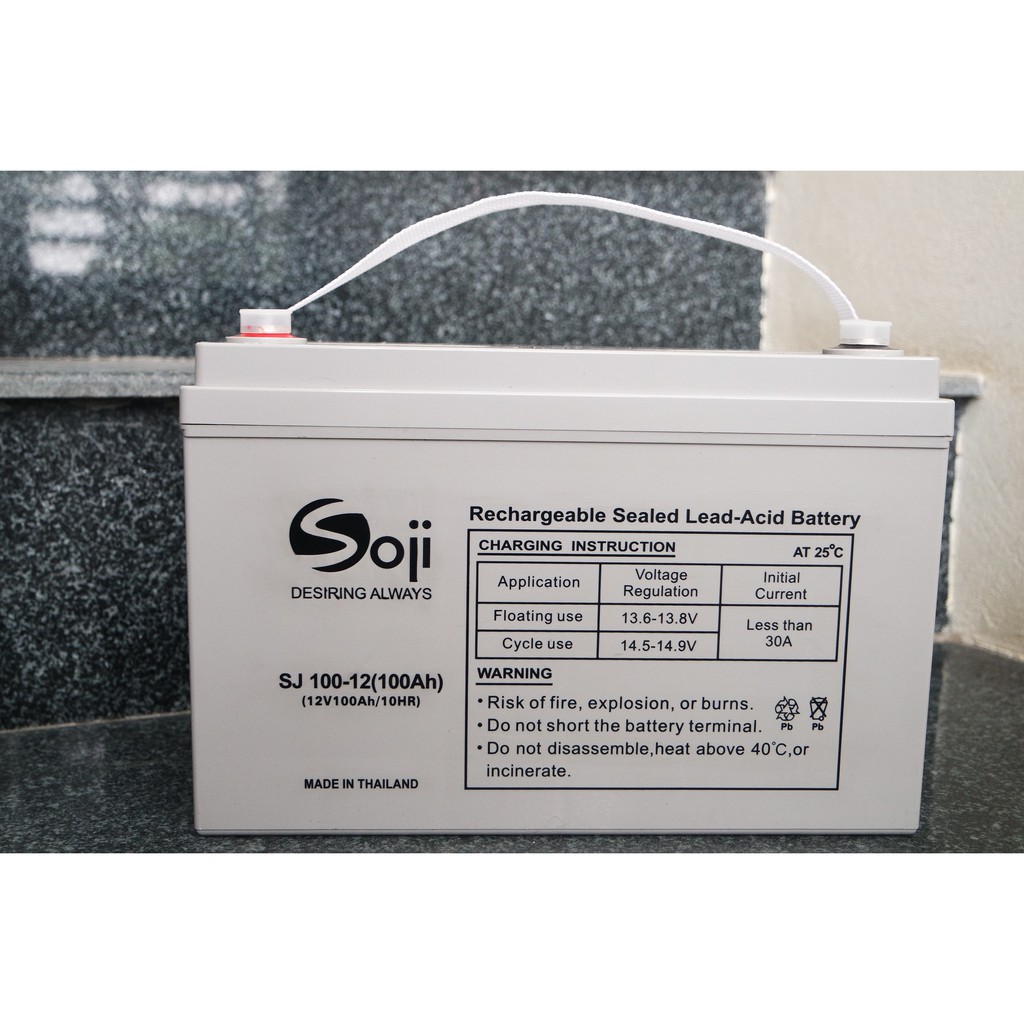 Ắc quy Soji nhập khẩu Thái Lan 12V 100Ah chuyên dụng cho UPS, NLMT
