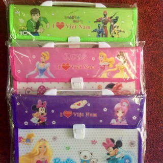 Cặp nhựa đựng sách vở 2 ngăn loại dầy siêu bền hàng việt nam