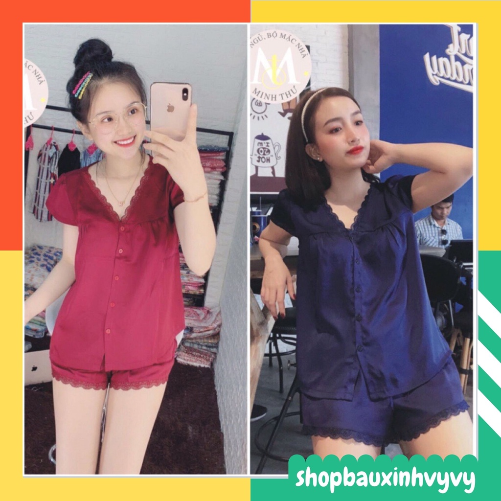 [XẢ KHO] Bộ Lụa Cộc Mặc Nhà Thoáng Mát Đẹp Mê Ly