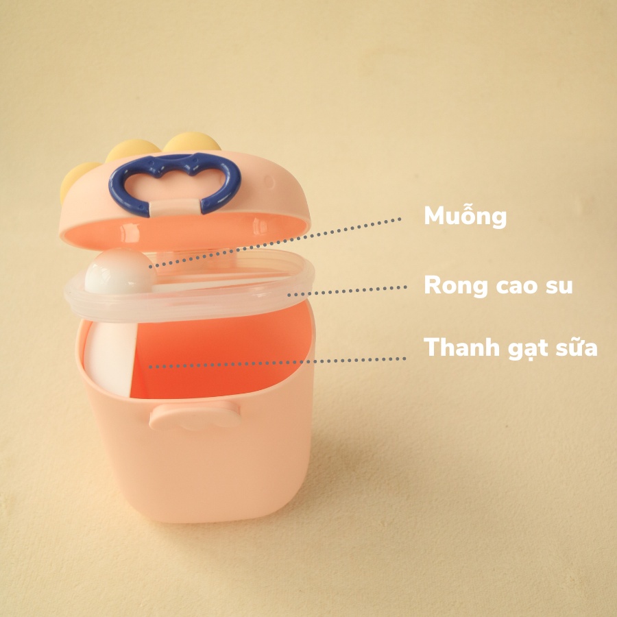 Hộp đựng sữa bột, đồ ăn dặm mini khủng long dễ thương | Hộp đựng sữa bột có chia ngăn an toàn, tiện lợi