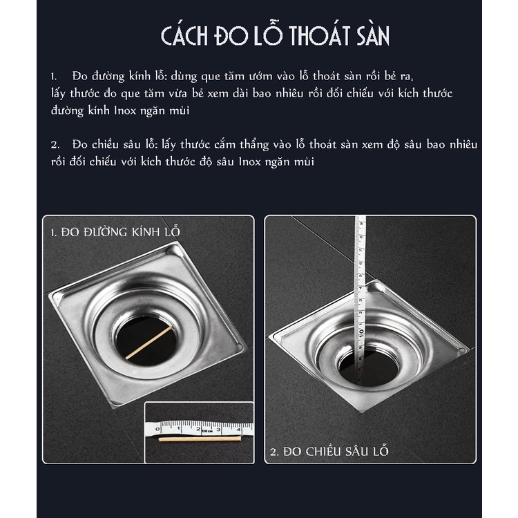 [NGĂN MÙI THOÁT NƯỚC NHANH]Phụ kiện Ngăn mùi nhà tắm - INOX 304 lắp thoát sàn chống mùi hôi ngăn vi khuẩn trào ngược lên