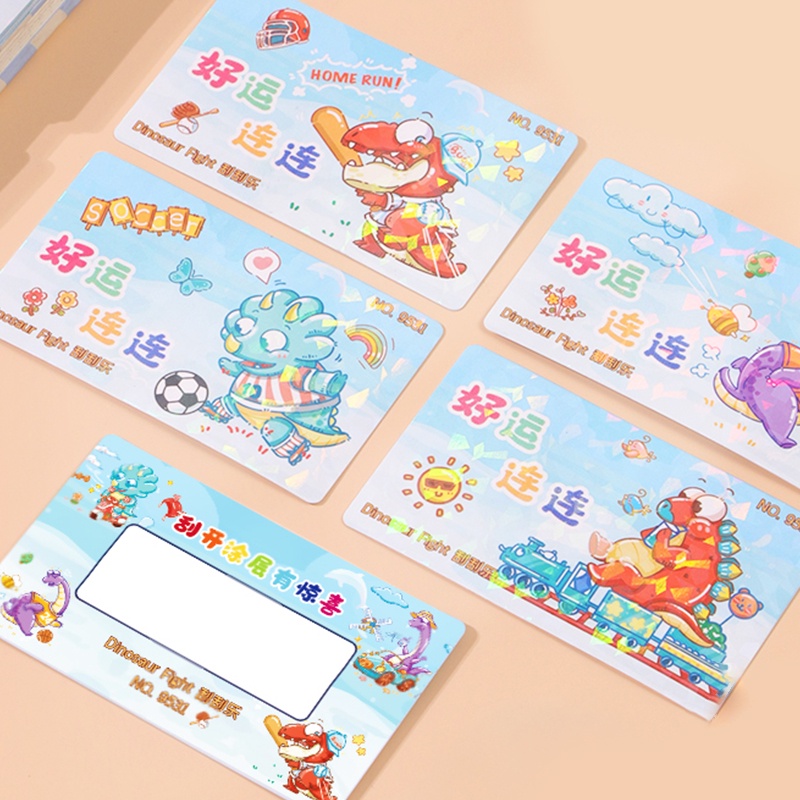 Set 20 Tấm Thẻ Cào Họa Tiết Hoạt Hình Dễ Thương Dành Cho Học Sinh