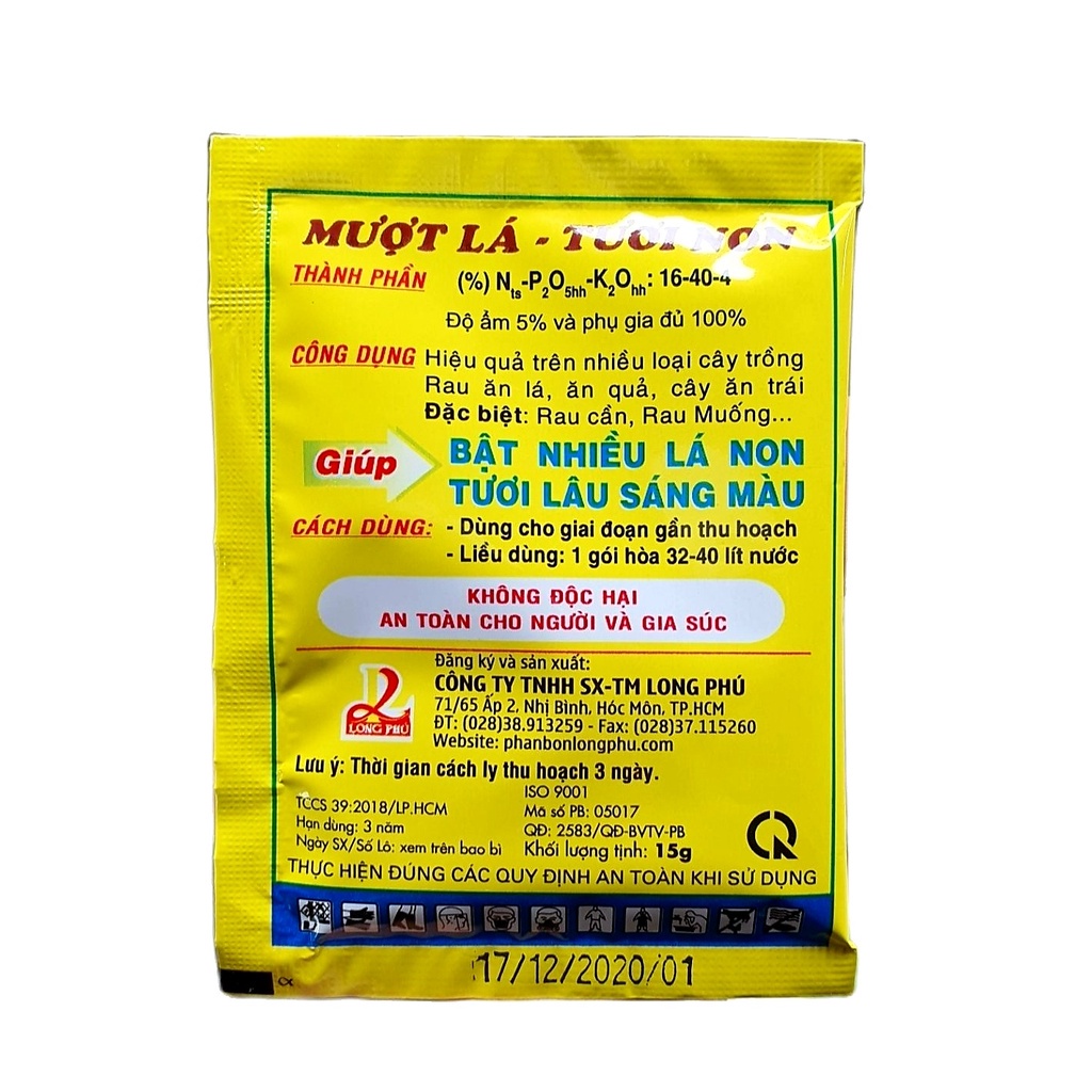 Phân bón Trắng Cọng mềm lá LP 16-40-4 | gói 15g