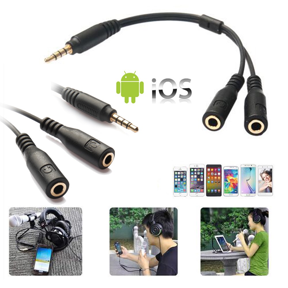 Dây cáp chuyển đổi từ giác cắm 3.5mm sang 2 cổng 3.5mm