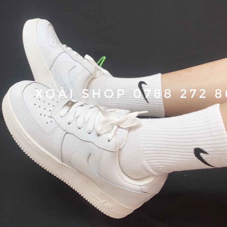 Giày Nam Nữ Nike_Air_Force 1 AF1 Trắng Cổ Thấp, Giày Thời Trang Hot Trend, cao 3 cm