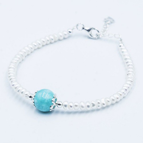 Vòng tay bạc ngọc trai đá mệnh phong thủy- ANCARAT-ACR