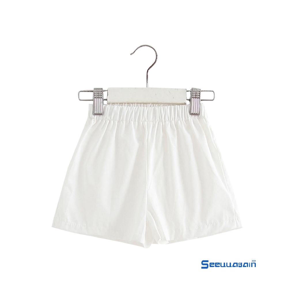 Quần Short Cotton Màu Trơn Cho Bé Gái