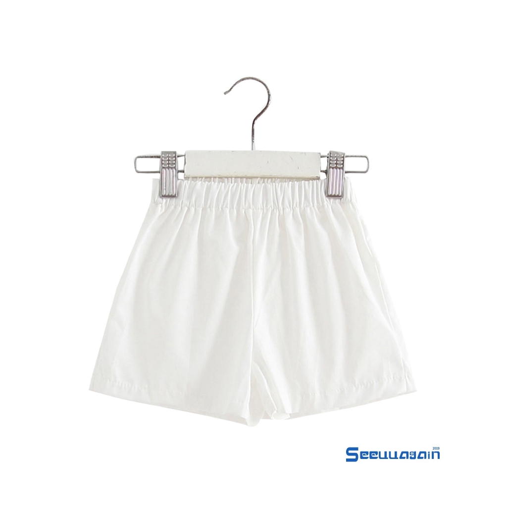 Quần Short Cotton Màu Trơn Cho Bé Gái