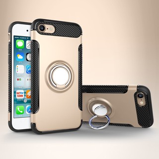 Case For Apple iPhone 7 Car Holder Stand Magnetic Finger Ring TPU+PC Cover