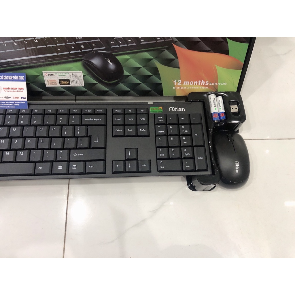 BỘ PHÍM CHUỘT KHÔNG DÂY FUHLEN A120G - Bảo hành 24 tháng Chính hãng Ninza