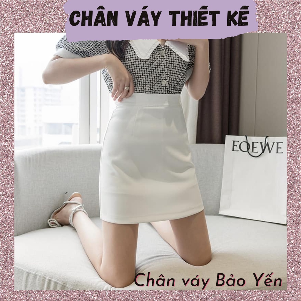 Chân váy chữ A ngắn màu trắng có quần trong cạp 3.5( sẵn size) - M30B