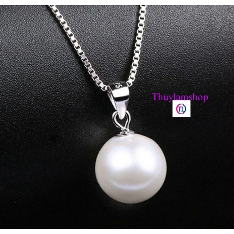 Dây chuyền hạt châu 10li bạc 925 vĩnh viễn bảo hành bao đánh sáng
