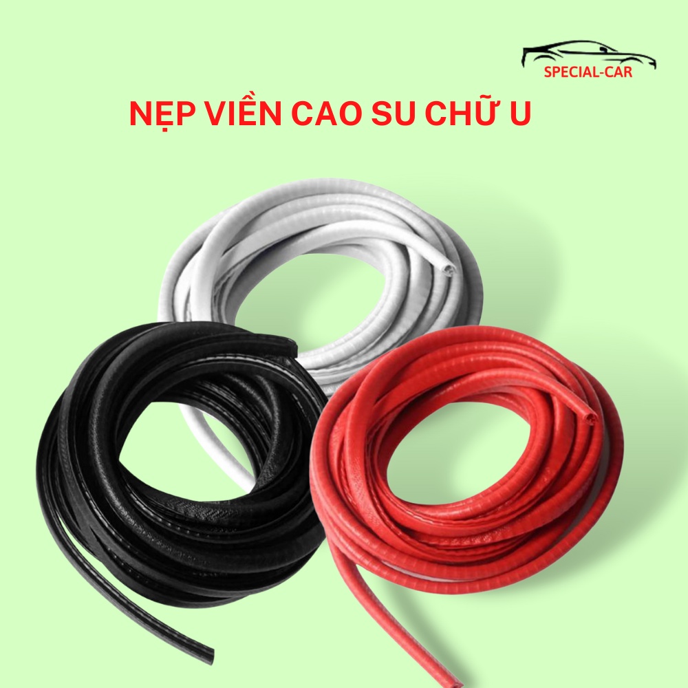 Cuộn 5M nẹp viền cao su chữ U chống va đập cánh cửa - chống ồn xe hơi