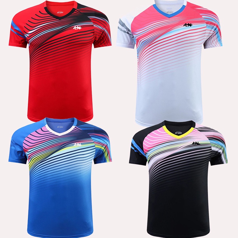 Li Ning Áo Thun Thể Thao Tay Ngắn Thoáng Khí Nhanh Khô Cho Nam Và Nữ Chơi Cầu Lông