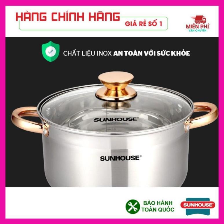 Bộ 3 Nồi Inox 5 Đáy SH781 Size 16-20-24cm hàng chính hãng