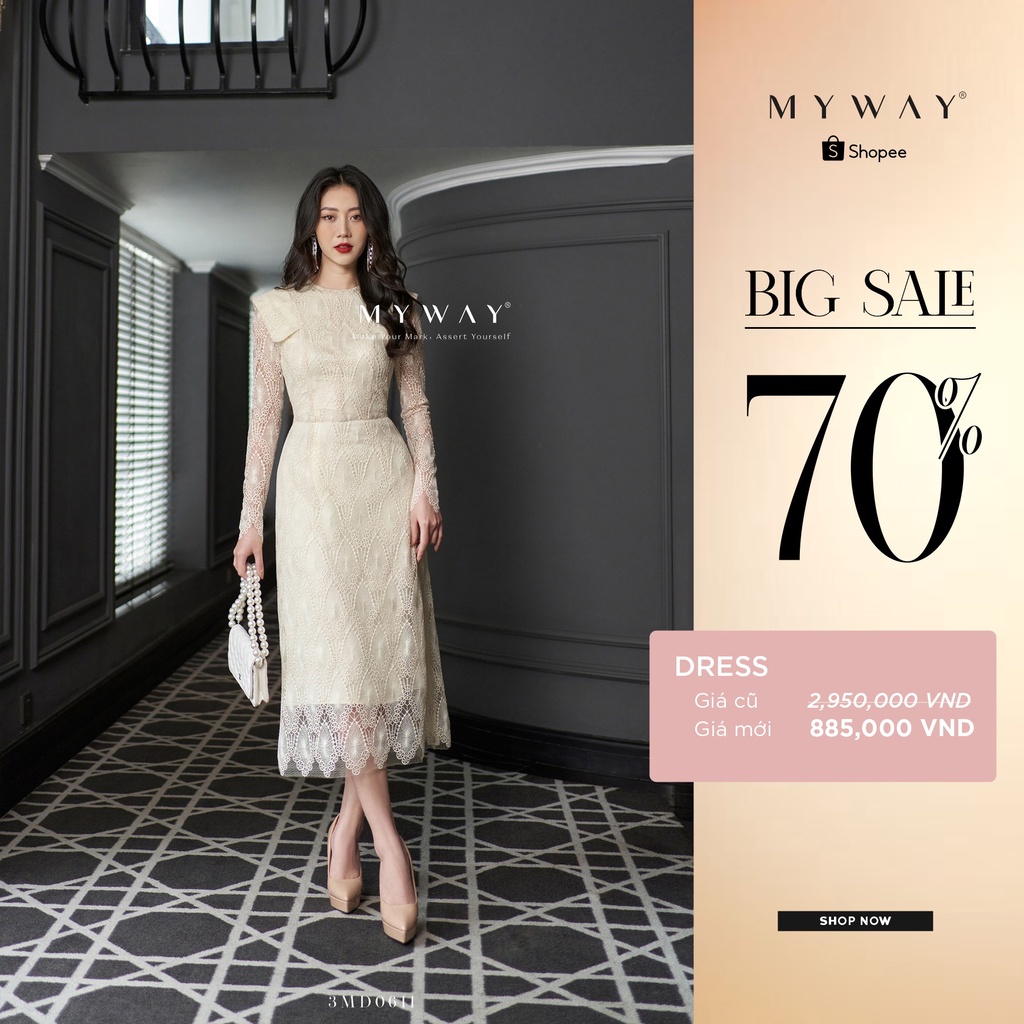 Đầm Ren Nữ Dự Tiệc MY WAY Dáng Dài Sang Trọng 3MD0611