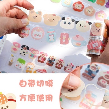 STICKER WASHI DẠNG CUỘN HÌNH DỄ THƯƠNG ĐỂ TRANG TRÍ