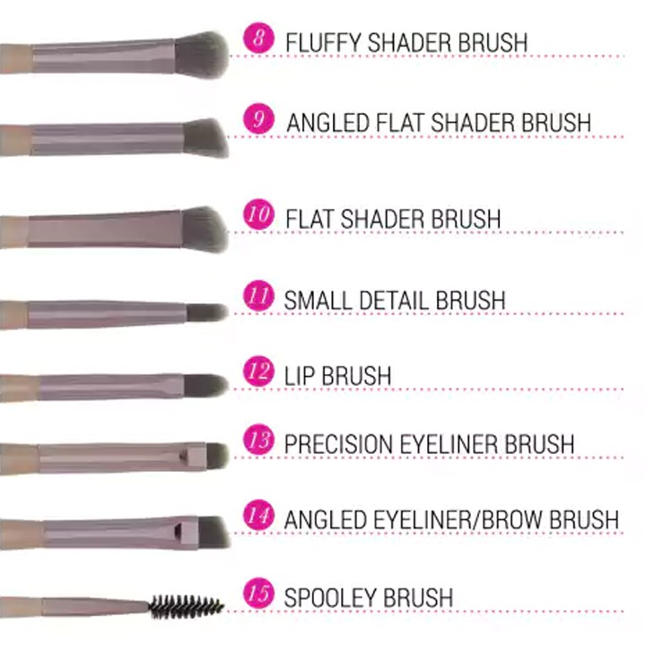 Bộ Cọ Trang Điểm BHCOSMETICS Lavish Elegance 15 Piece Brush Set With Cosmetic Bag