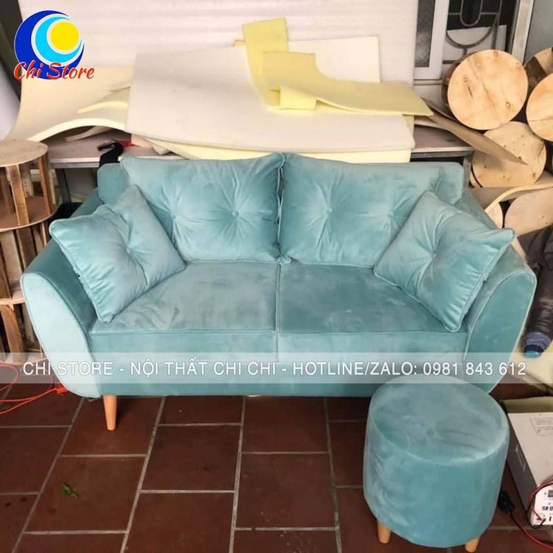 Ghế Sofa Phòng Khách Nhún Kèm 2 Gối Sang Chảnh, Ghế Dài Ngồi Chờ Tại Shop