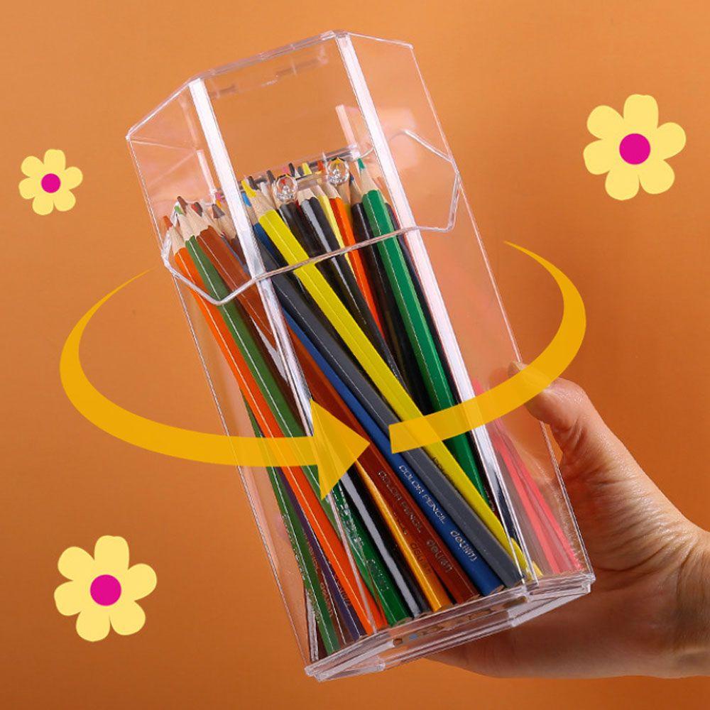 Hộp Đựng Bút Trong Suốt Chống Bụi Bẩn Tiện Dụng Cho Gia Đình / Văn Phòng Ốp