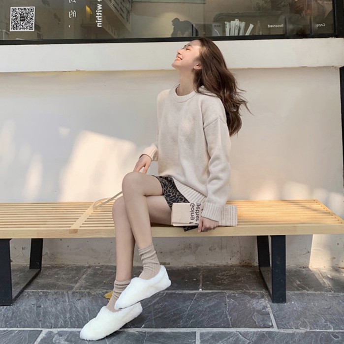 Áo Sweater Chui Đầu Dáng Rộng Kiểu Hàn Quốc Dễ Thương Cho Nữ