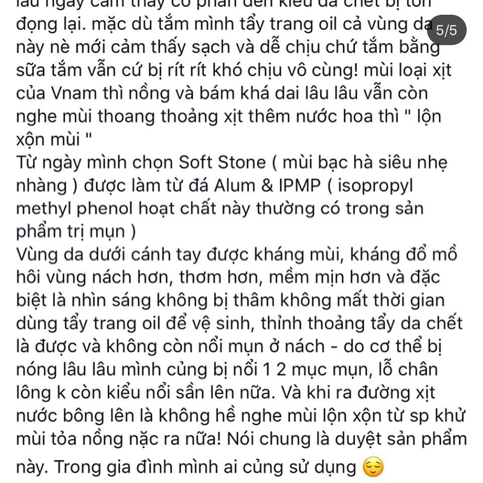 NEW Lăn Khử Mùi Đá Khoáng Soft Stone Softstone