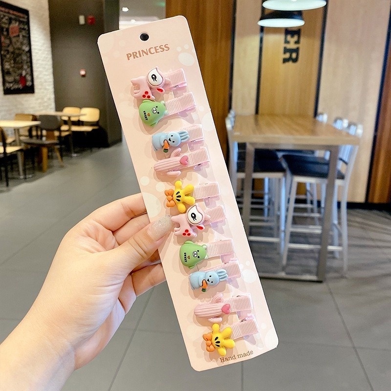 Bộ Kẹp Tóc Thiết Kế Hình Hoạt Hình Dành Cho Trẻ Nhỏ