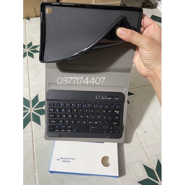 Bao da bàn phím Bluetooth cho Galaxy Tab A7 Lite T220, T225 kết nối siêu nhanh lưng mềm