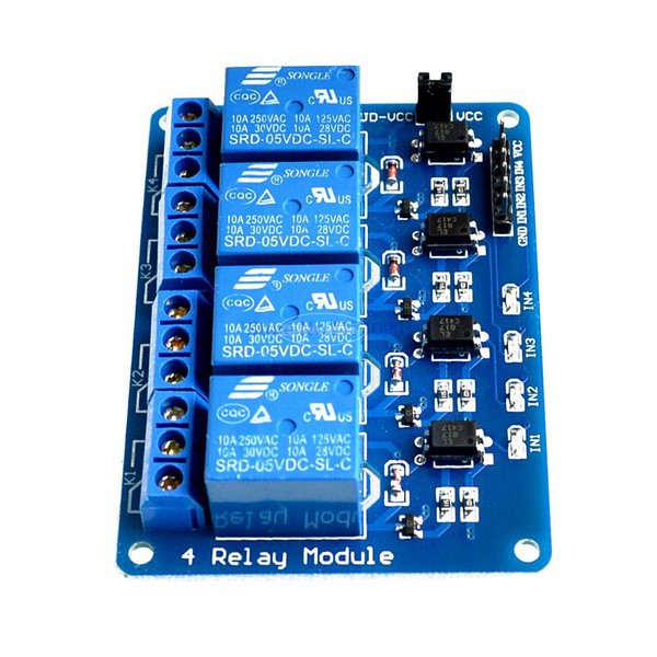 Module 4 Relay 5V với Opto cách ly đóng ngắt mạch điện AC/DC