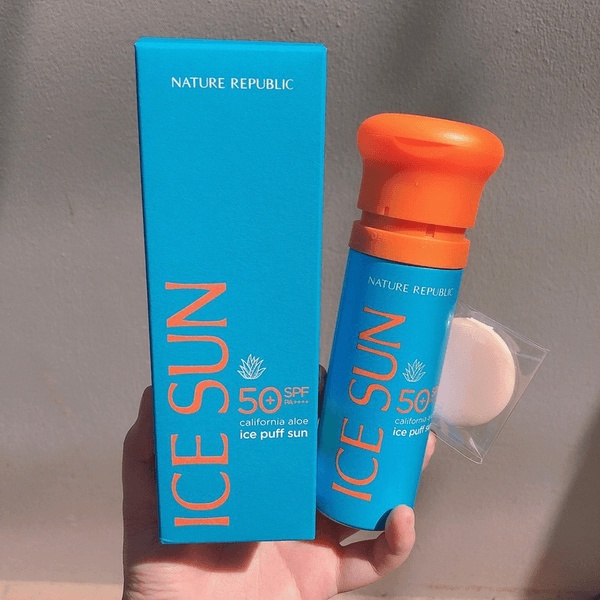 [Mẫu mới nắp cam] Kem Chống Nắng Mát Lạnh Ice Sun SPF 50+ Nature Republic Nâng Tone Da Hàn Quốc