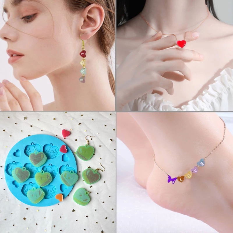 Khuôn Silicone Làm Móc Khóa Chủ Đề Valentine