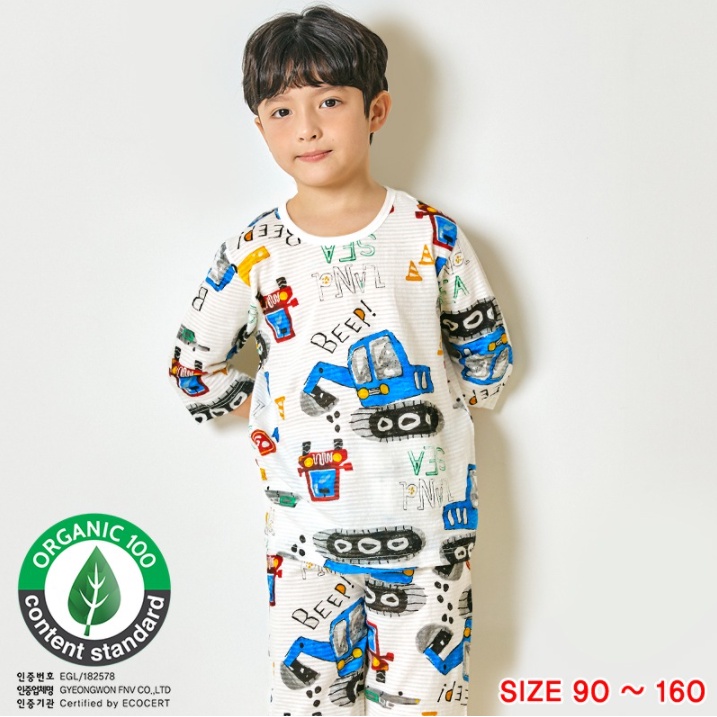 Đồ bộ quần áo thun cotton lửng mùa hè cho bé gái, bé trai Unifriend Hàn Quốc U2021-7. Size đại trẻ em 5-10 tuổi.