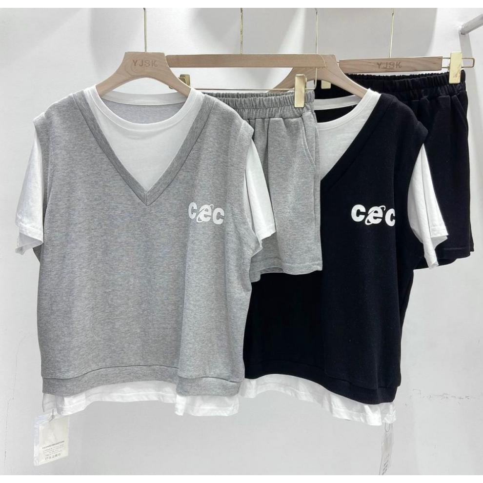 Đồ Bộ Thể Thao Nữ Mặc Nhà Guu Chất Liệu Vải Thun Cotton 100% Dáng Thể Thao Cá Tính DN15