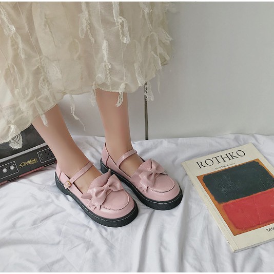 Giày Lofita mũi tròn nơ trước gót thấp | BigBuy360 - bigbuy360.vn