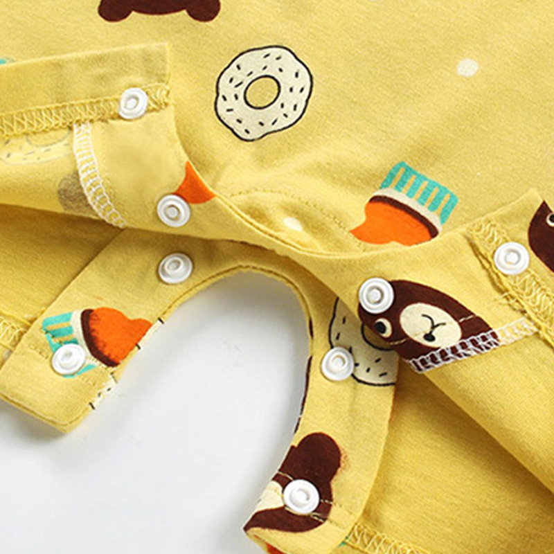 Áo liền quần tay ngắn chất liệu cotton dễ thương dành cho bé sơ sinh