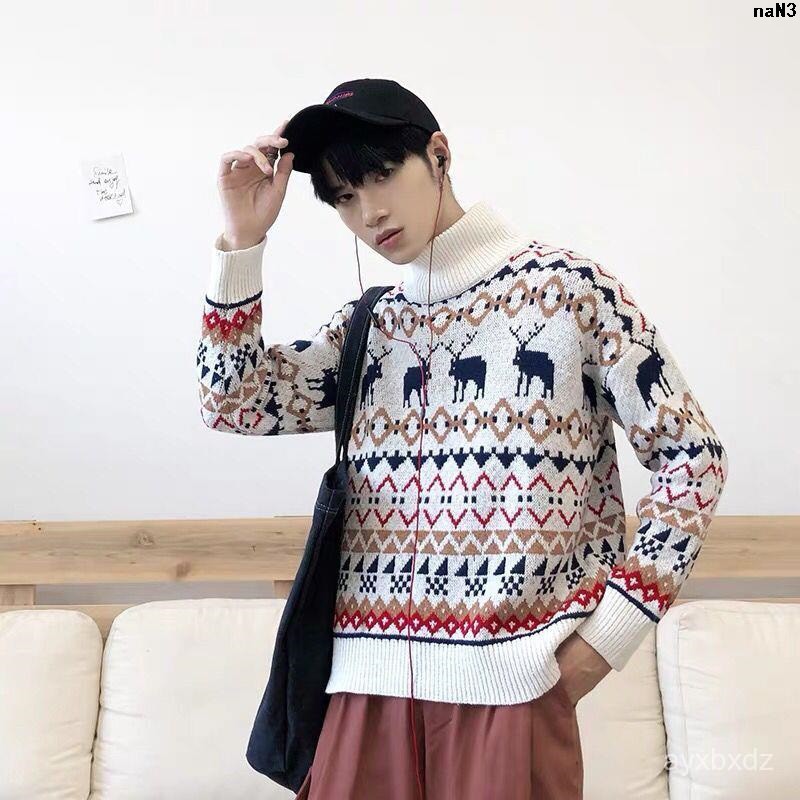 Áo Sweater Dệt Kim Dáng Rộng Phong Cách Dân Tộc Thời Trang Thu Đông Dành Cho Cặp Đôi