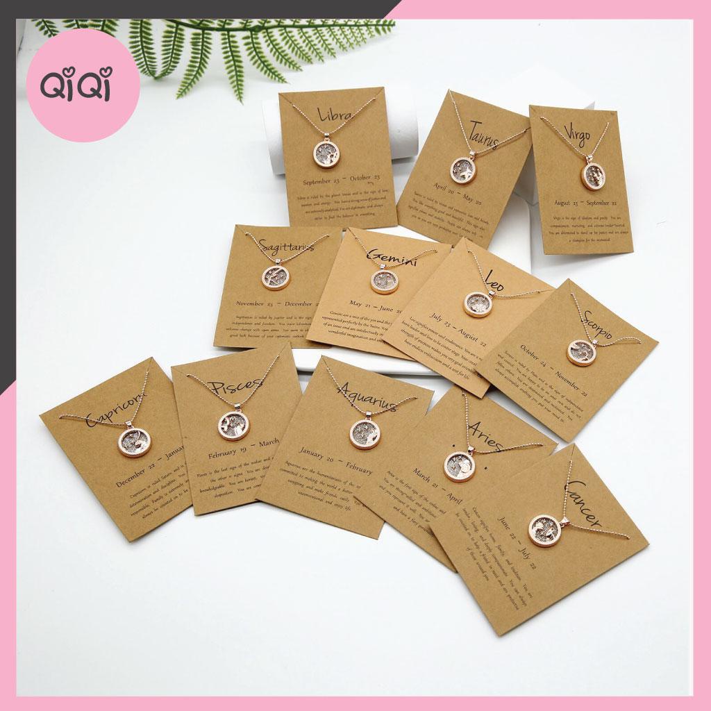 Dây chuyền mặt hình 12 cung hoàng đạo mật ngữ 12 chòm sao HD12 QiQiShop